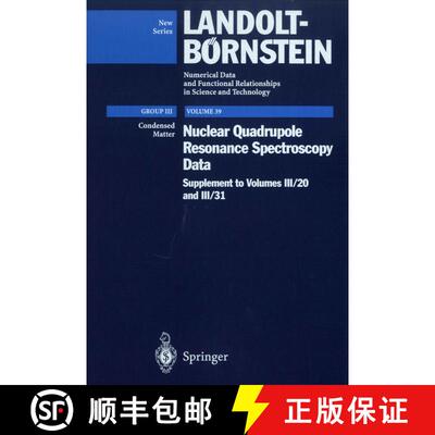 【3-4周达】精装 Nuclear Quadrupole Resonance Spectroscopy Data: Supplement to III/20, III/31 - Nuclea... [9783540624288]