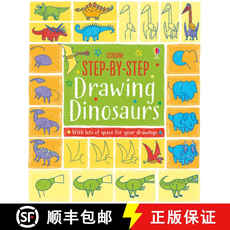 【3-4周达】一步步画恐龙 Step-by-Step Drawing Book Dinosaurs [9781474921596]