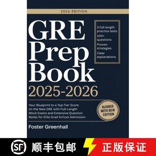 【3-4周达】精装 GRE Prep Book 2025-2026: Your Blueprint to a Top-Tier Score on the New GRE with Full-... [9789371236355]