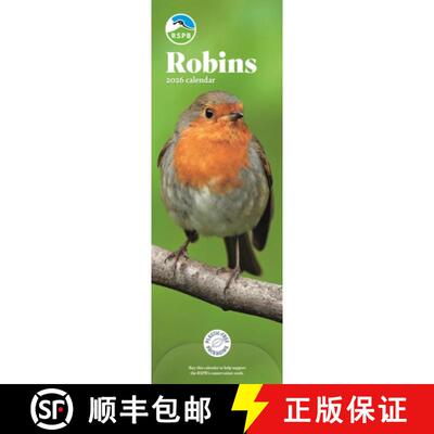 【3-4周达】Rspb Robins Slim Calendar 2026 [9781529829679]