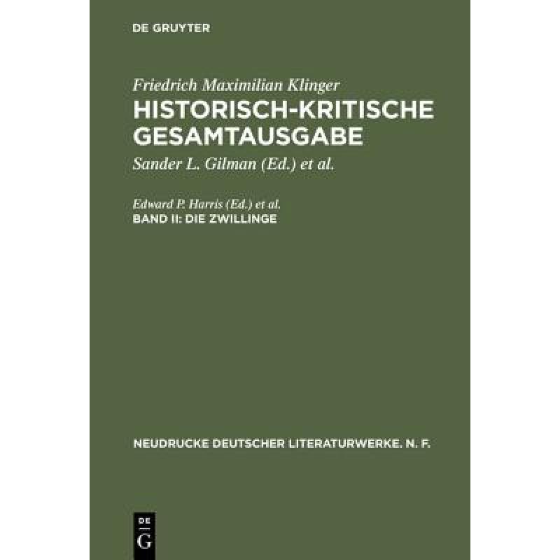 【4周达】Historisch-kritische Gesamtausgabe, Band II, Die Zwillinge [9783484280472]