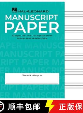 预订 Wide Staff Wirebound Manuscript Paper Aqua Cover Spiral Music Notebook 6 Staves Per Page with No... [9781423480969]