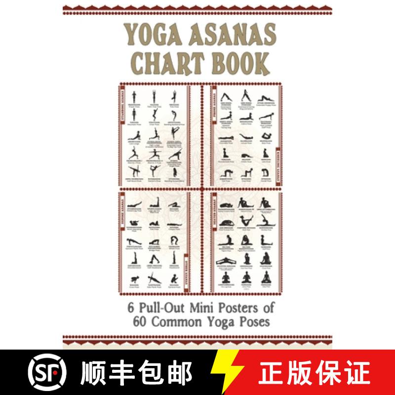 【3-4周达】Yoga Asanas Chart Book: lllustrated Yoga Pose Chart with 60 Poses (aka Postures, Asanas, P... [9781988245669]