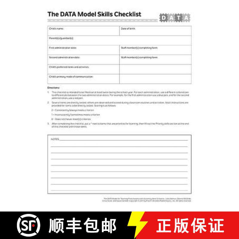 【3-4周达】Project Data Skills Checklist Forms [9781681252209]