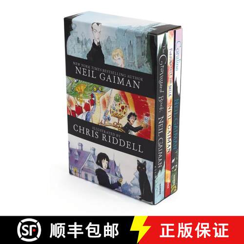 【3-4周达】Neil Gaiman/Chris Riddell 3-Book Box Set: Coraline; The Graveyard Book; Fortunately, the Milk [9780062379825]