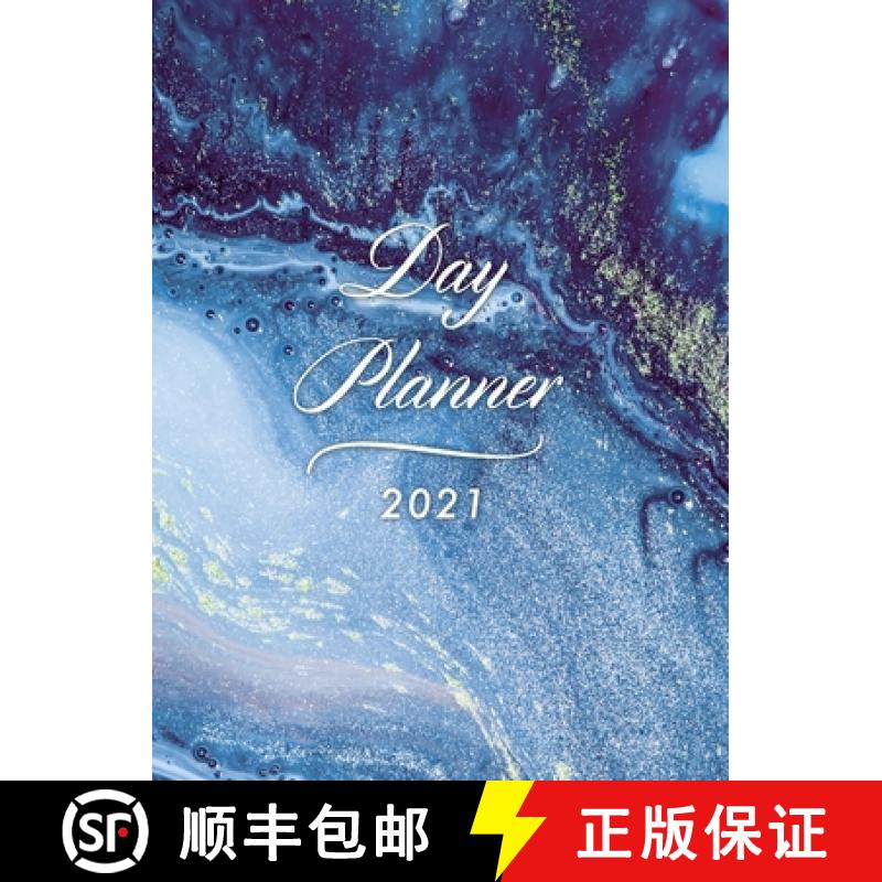 【3-4周达】Day Planner 2021 Daily Large: Hardcover Agenda 8.5 x 11 - 1 Page per Day Planner - Blue Ma... [9783947808700]