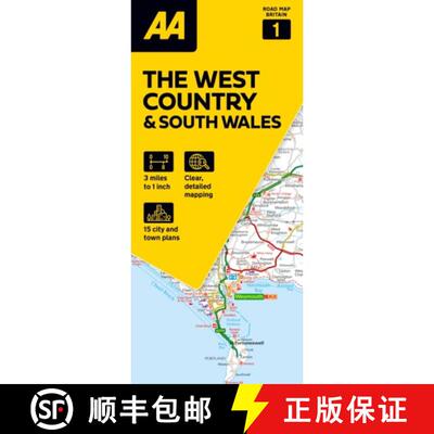 【3-4周达】AA Road Map The West Country & South Wales [9780749584641]