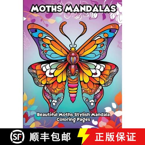 【3-4周达】Moths Mandalas: Beautiful Moths Stylish Mandala Coloring Pages [9798869206350]