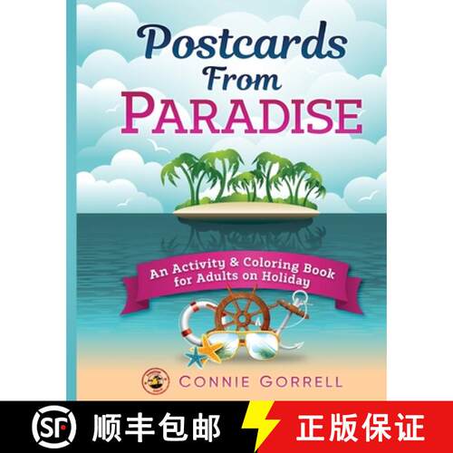 【3-4周达】Postcards From Paradise: An Activity & Coloring Book for Adults on Holiday [9780998265124]