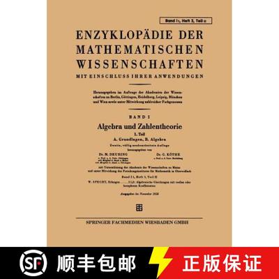 【3-4周达】Enzyklopädie der Mathematischen Wissenschaften mit Einschluss Ihrer Anwendungen: Band I: ... [9783663196037]