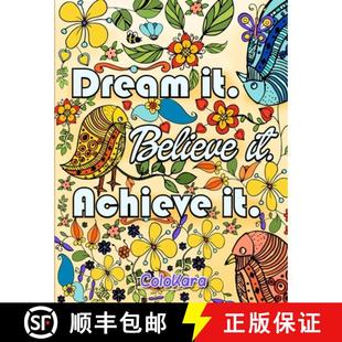 Motivational 4周达 Believe and Book Dream Coloring Inspired 9798330476602 Inspirationa... Achieve