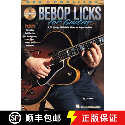 【3-4周达】Bebop Licks for Guitar Jazz Guitar Instruction Book with Tab and Standard Notation 800 Beb... [9780634033551]