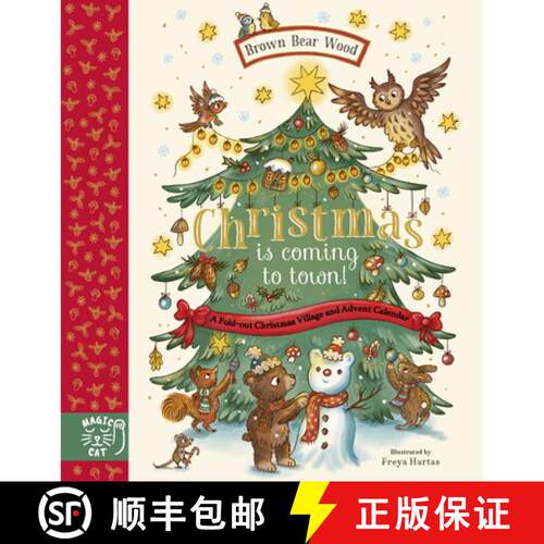 【3-4周达】精装 Brown Bear Wood: Christmas is Coming to Town! : A Fold-Out Christmas Village and Adve... [9781917044325]
