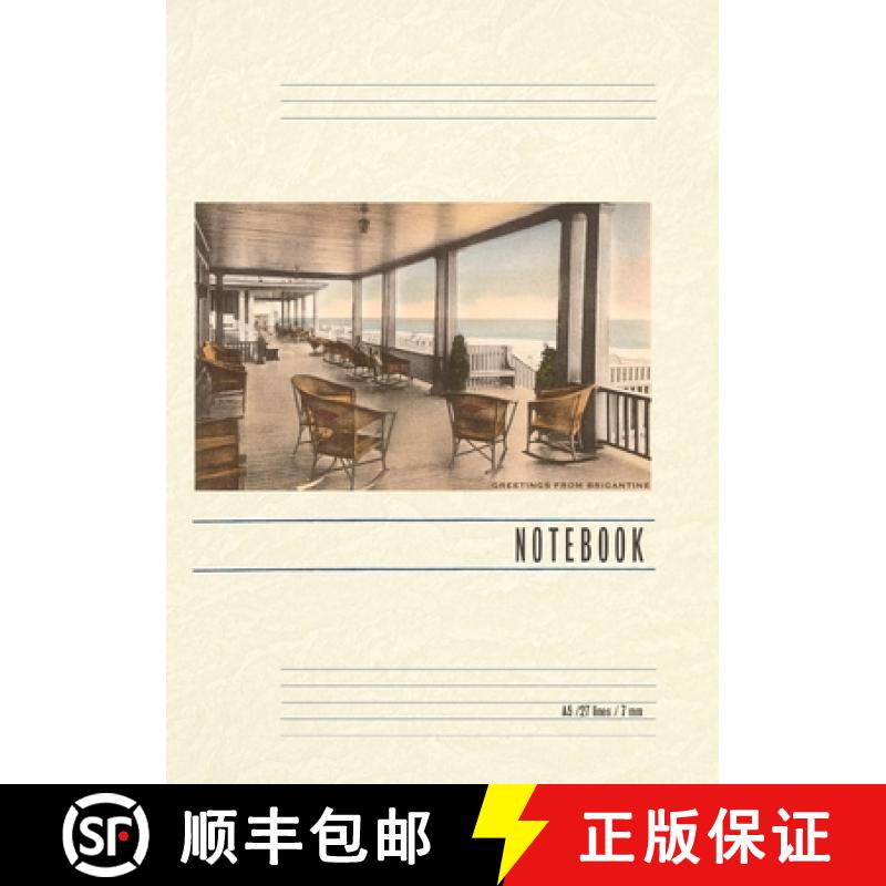 【3-4周达】Vintage Lined Notebook Greetings from Brigantine, New Jersey, Veranda [9798385432875]