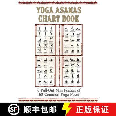 【3-4周达】Yoga Asanas Chart Book: lllustrated Yoga Pose Chart with 60 Poses (aka Postures, Asanas, P... [9781988245669]