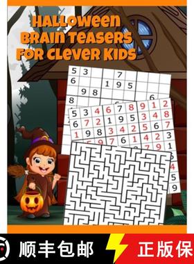 预订 Halloween Brain Teasers For Clever Kids: Halloween Cryptogram, Word Search & Scramble, Hangman, ... [9783749766222]