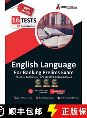 【3-4周达】English Language For Banking Prelims Exam | 16 Solved Topic-Wise Tests For SBI/IBPS/RBI/ID... [9789355560636]