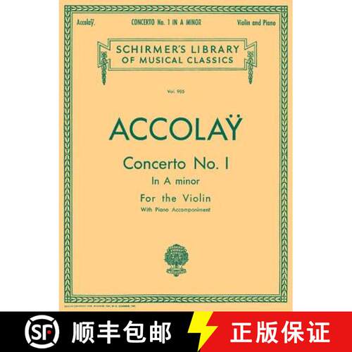 【3-4周达】Concerto No. 1 in a Minor Jean Baptiste Accolay Violin with Piano Accompaniment Sheet Musi... [9780793554454]