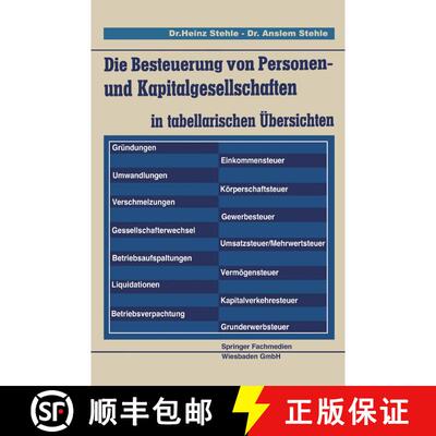 【3-4周达】Die Besteuerung Von Personen- Und Kapitalgesellschaften: In Tabellarischen UEbersichten [9783663126829]