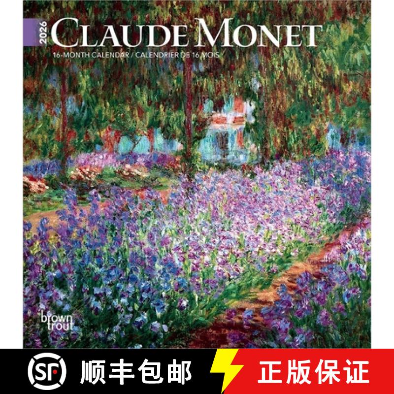【3-4周达】Claude Monet 2026 7 X 14 Inch (Hanging) Monthly Mini Wall Calendar English/French Bilingual [9798330704644]