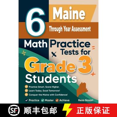 【3-4周达】6 Maine Through Year Assessment Math Practice Tests for Grade 3 Students: A Complete Guide... [9798896478133]