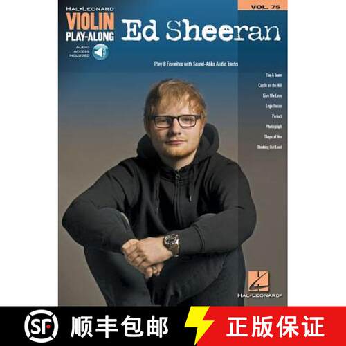 【3-4周达】Ed Sheeran - Violin Play-Along Volume 75 Book/Online Audio [With Access Code] [9781540025111]