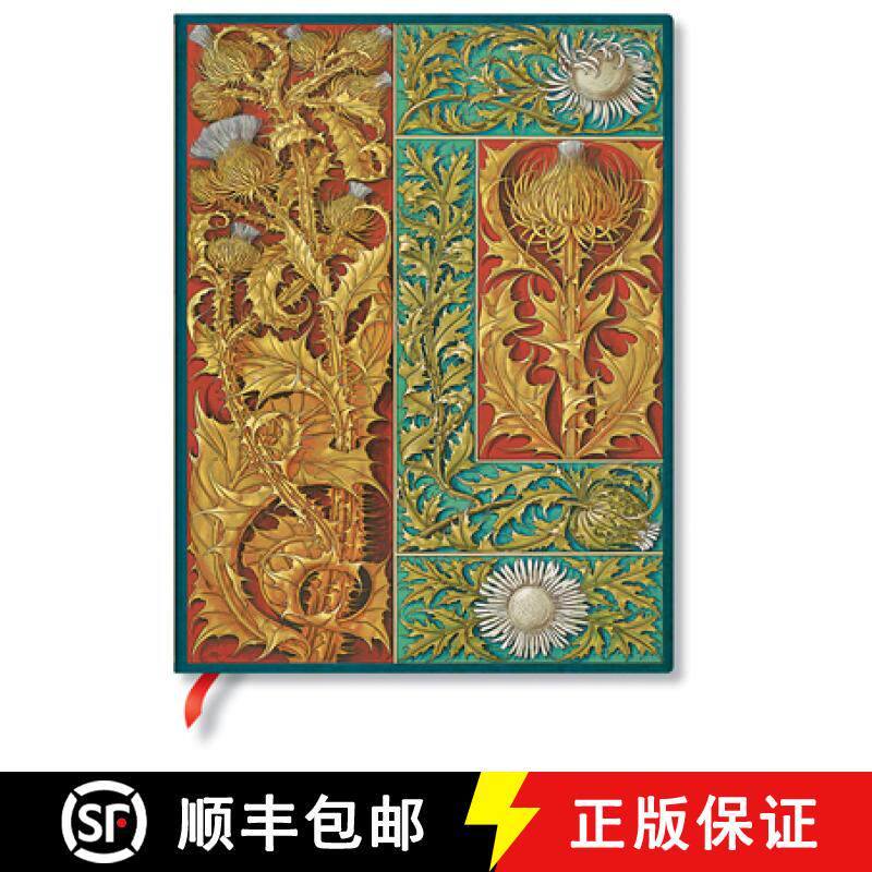 【3-4周达】Paperblanks Wild Thistle Vox Botanica Softcover Flexi Ultra Unlined Elastic Band Closure 1... [9781439794074]
