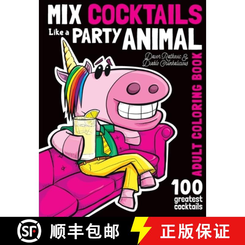 【3-4周达】Mix Cocktails Like A Party Animal Adult Coloring Book [9781953429063]