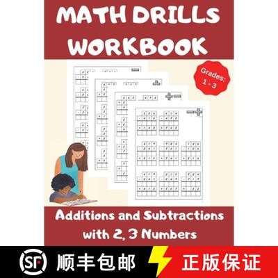 【3-4周达】Math Drills Workbook, Additions and Subtractions with 2,3 Numbers, Grades 1-3: Over 1100 M... [9781804124093]