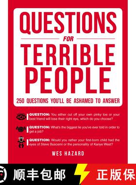 【3-4周达】Questions for Terrible People : 250 Questions You'll Be Ashamed to Answer [9781440597527]
