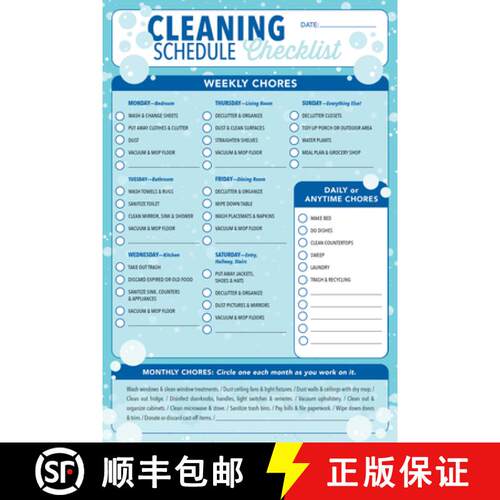 【3-4周达】精装 Cleaning Schedule Checklist Note Pad (60 Sheets) [9781441345981]