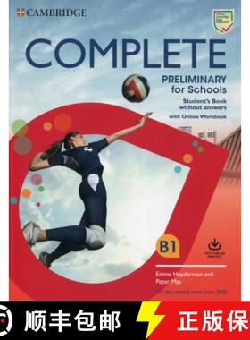 剑桥PET考试 学生书不带答案带网上练习 Complete Preliminary for Schools Student's Book without Answers ... [9781108539081]