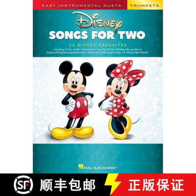 【3-4周达】Disney Songs for Two Trumpets: Easy Instrumental Duets [9781540037114]