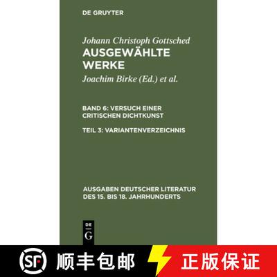 【3-4周达】精装 Versuch einer Critischen Dichtkunst. Variantenverzeichnis [9783110044713]