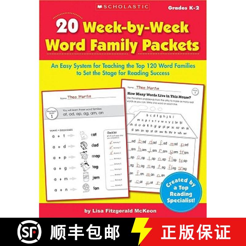 【3-4周达】20 Week by Week Word Family Packets: An Easy System for Teaching the Top 120 Word Families... [9780439929233]