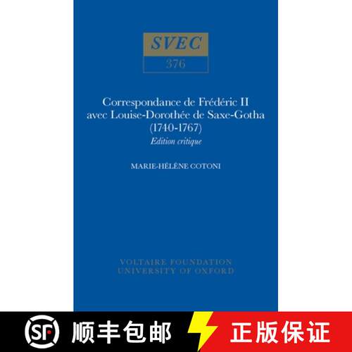 【3-4周达】精装 Correspondance de Frederic II avec Louise-Dorothee de Saxe-Gotha (1740-1767): Edition... [9780729406987]