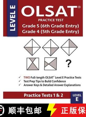 【3-4周达】OLSAT Practice Test Grade 5 (6th Grade Entry) & Grade 4 (5th Grade Entry) - Level E -: Two... [9780997768053]