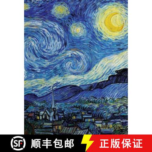 【3-4周达】Vincent van Gogh Planner 2024: Starry Night Planner Organizer | January-December (12 Month... [9781970177893]