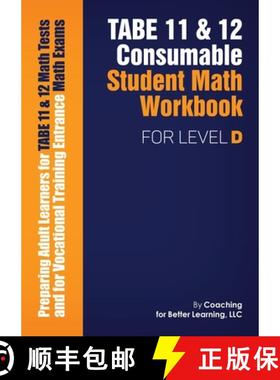 【3-4周达】TABE 11 and 12 CONSUMABLE STUDENT MATH WORKBOOK FOR LEVEL D [9781639018406]