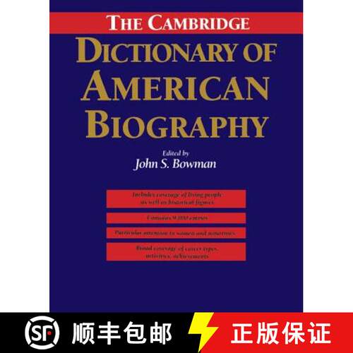 预订 精装 The Cambridge Dictionary of American             Biography [9780521402583]
