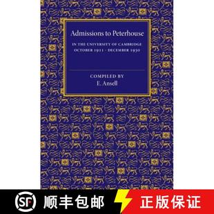 the Admissions 1911–December 9781107553897 October Peterhouse 4周达 University 1930 Cambridge