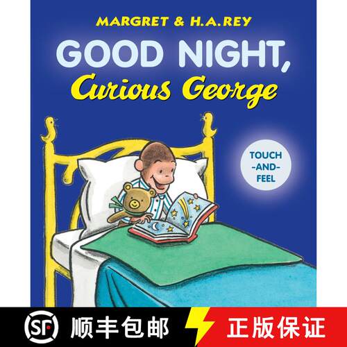 【3-4周达】Good Night, Curious George Padded Board Book Touch-And-Feel [9781328795915]