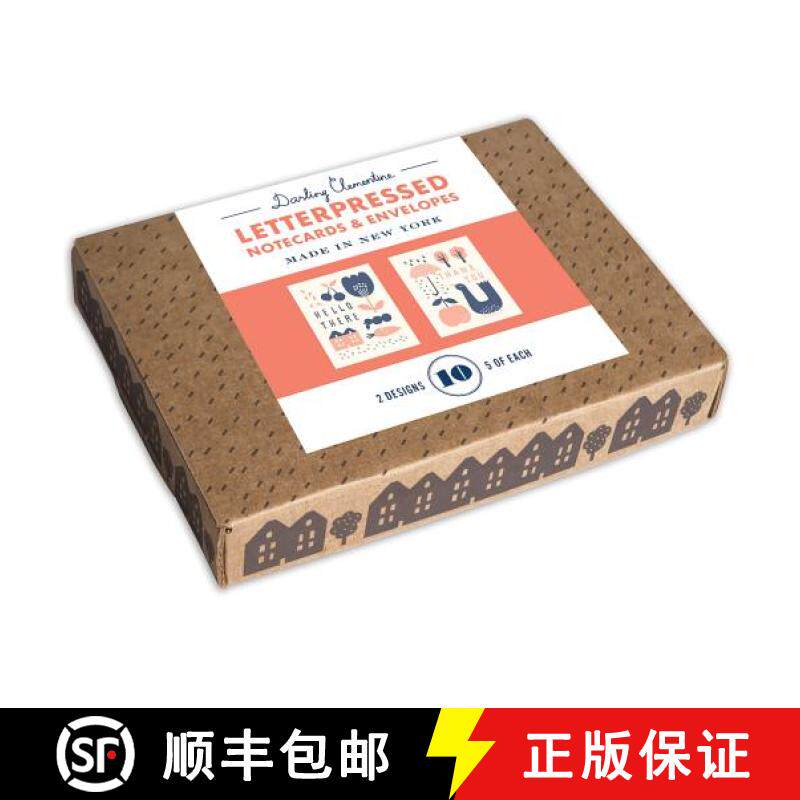 【3-4周达】Darling Clementine Letterpressed Notecards & Envelopes [With Envelope] [9781452135113]