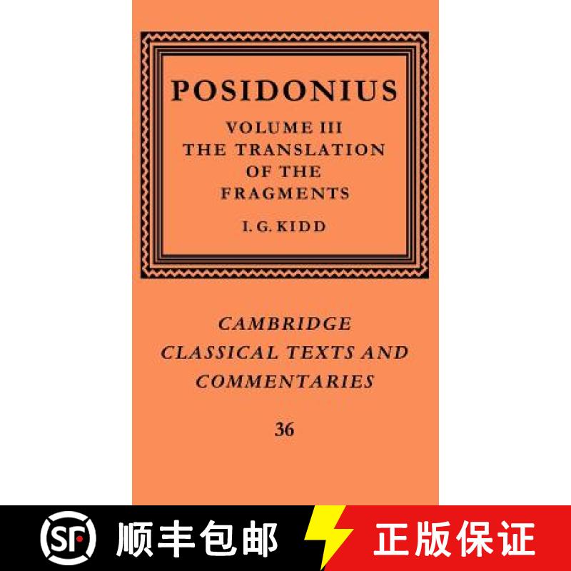 【3-4周达】精装 Posidonius: Volume 3, The Translation of the Fragments: - The Translation of the Frag... [9780521622585] - 实物图