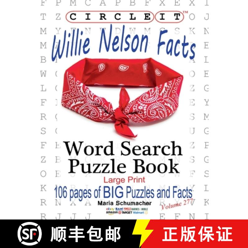 预订 Circle It, Willie Nelson Facts, Word Search, Puzzle Book [9781950961641]