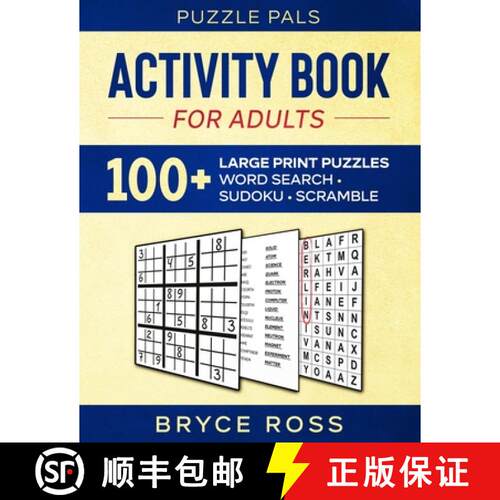 【3-4周达】Activity Book For Adults: 100+ Large Font Sudoku, Word Search, and Word Scramble Puzzles [9781990100154]