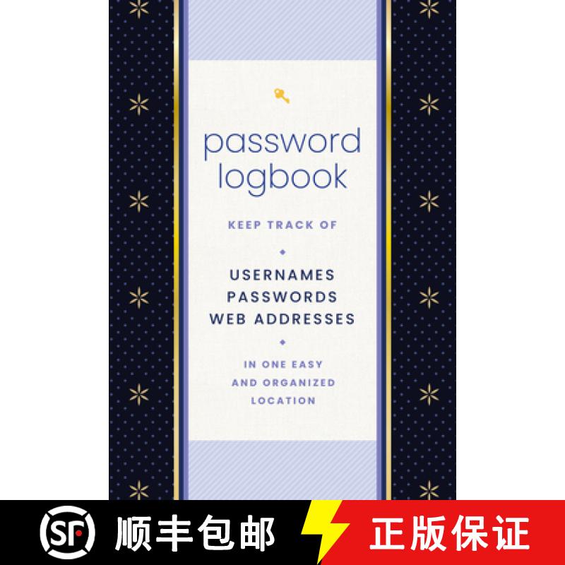 【3-4周达】Password Logbook (Black & Gold): Keep Track of Usernames, Passwords, Web Addresses in One ... [9781631069574]