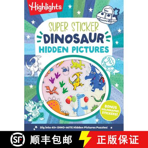 【3-4周达】Super Sticker Dinosaur Hidden Pictures: Kids Dinosaur Activity Book with Classic Hidden Pi... [9781639625680]