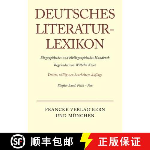 【3-4周达】精装 Deutsches Literatur-Lexikon, Band 5, Filek - Fux [9783907820056]