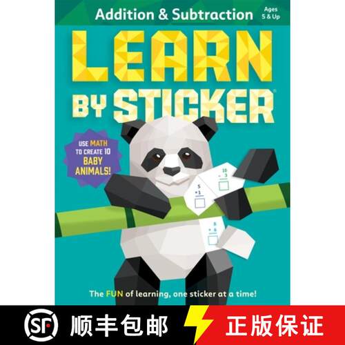 【3-4周达】Learn by Sticker: Addition and Subtraction : Use Math to Create 10 Baby Animals! [9781523519781]